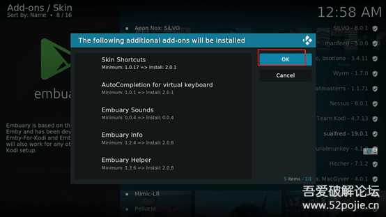 Kodi 20 及神级皮肤Embuary 安装,电影电视剧导入教程配合阿里云盘使用