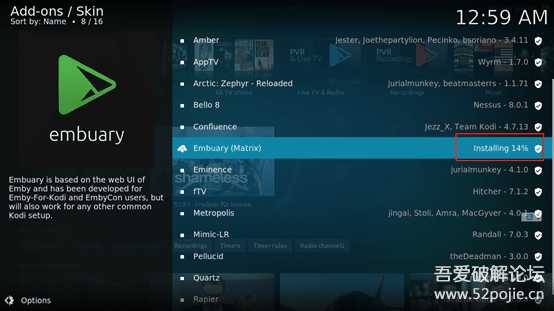 Kodi 20 及神级皮肤Embuary 安装,电影电视剧导入教程配合阿里云盘使用